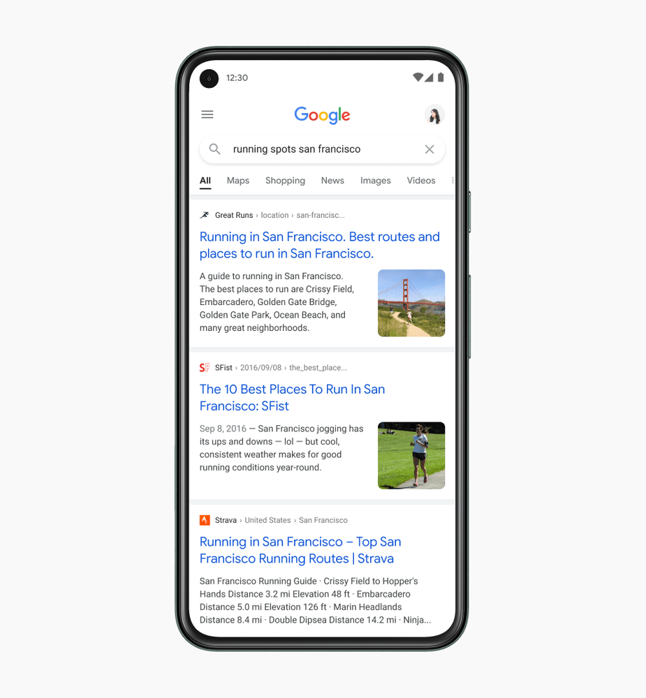 google mobile results update