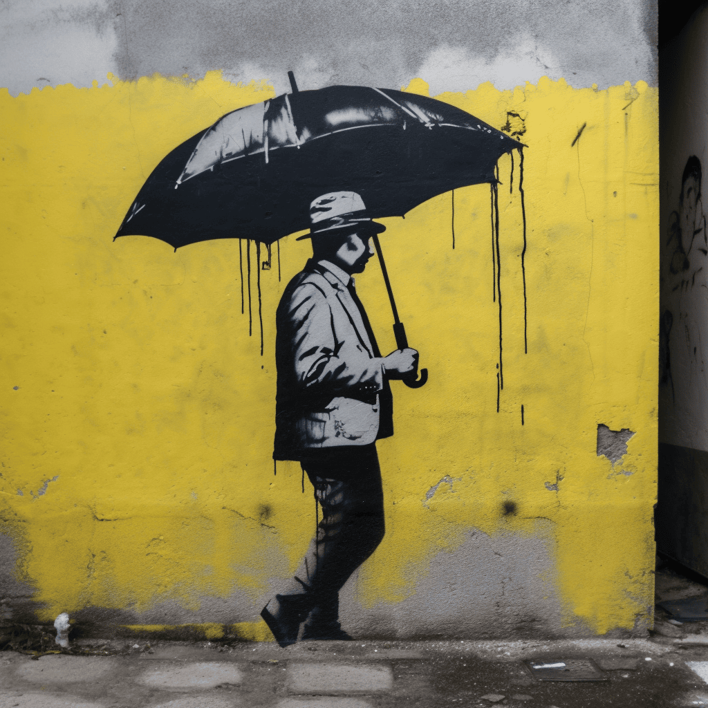 man with umbrella