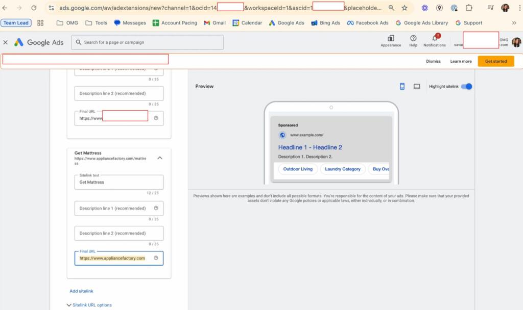 google ads ai suggesting competitor urls